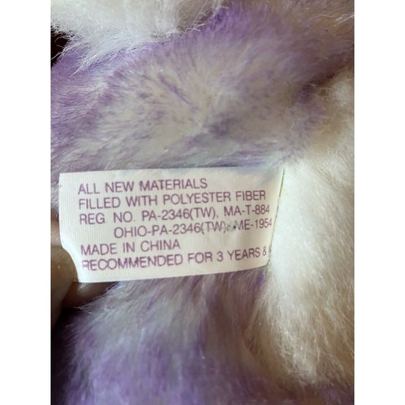 VTG T L Toys Frosted Lavender Easter Bunny Soft Plush Stuffed Leather Feet Nose - Picture 14 of 16